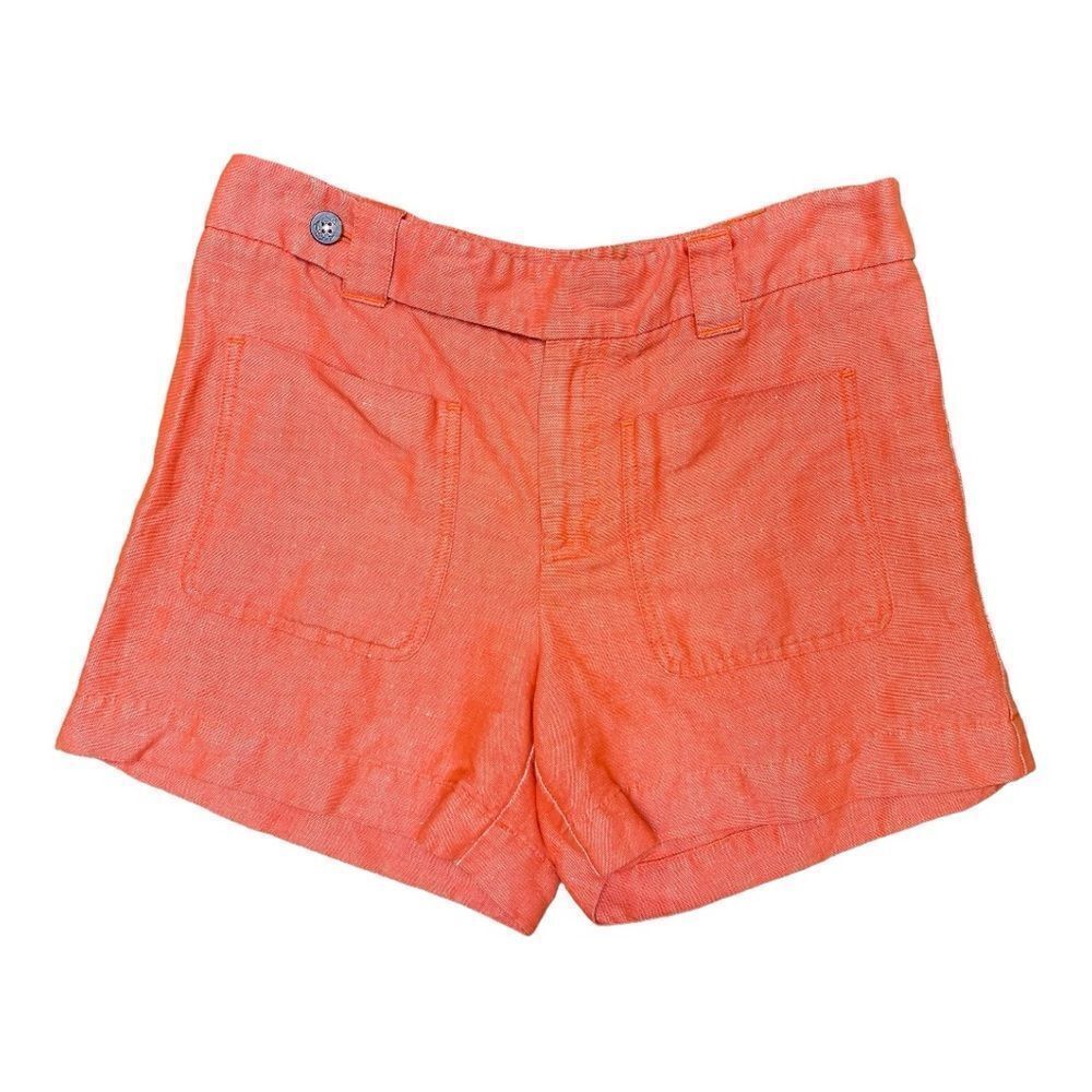 Daughters of the Liberation Orange Linen Cotton Shorts Sz 6 Feminine Preppy EUC
